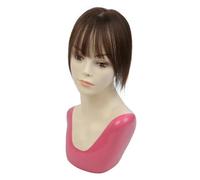 Donne Capelli Postiches for femmes, cheveux naturels, couverture 3D à 360°, franges fines, for cheveux clairsemés, 5 cm x 9 cm Extensions de cheveux(20cm,Dark brown)