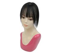 Donne Capelli Postiches for femmes, cheveux naturels, couverture 3D à 360°, franges fines, for cheveux clairsemés, 5 cm x 9 cm Extensions de cheveux(30cm,Natural Black)