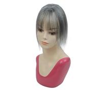 Donne Capelli Postiches for femmes, cheveux naturels, couverture 3D à 360°, franges fines, for cheveux clairsemés, 5 cm x 9 cm Extensions de cheveux(25 cm,Grey)