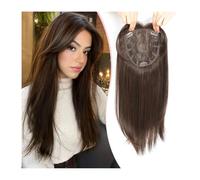 Donne Capelli Postiches synthétiques for femmes, 33 cm, lisses avec frange, for cheveux clairsemés Extensions de cheveux(Brown)