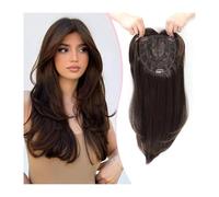 Donne Capelli Postiches synthétiques for femmes, 33 cm, lisses avec frange, for cheveux clairsemés Extensions de cheveux(Drak Brown)