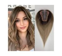 Donne Capelli Toppers de cheveux humains 9x10 cm Clips de base en dentelle dans les cheveux 10 pouces de long Toppers de cheveux humains Remy for les femmes Extensions de cheveux(Ombre Brown)