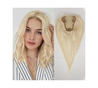 Donne Capelli Toppers de cheveux humains 9x10 cm Clips de base en dentelle dans les cheveux 10 pouces de long Toppers de cheveux humains Remy for les femmes Extensions de cheveux(Light Blonde)