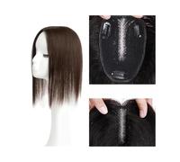 Donne Capelli Toppers de cheveux humains droits for femmes 13 × 14 CM Toppers de cheveux invisibles attachés à la main sur une grande surface avec base en dentelle, clips dans des morceaux de cheveux
