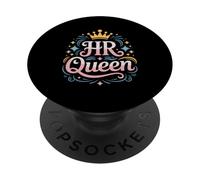Donne drôle HR Queen avec Couronne et Paillettes PopSockets PopGrip Adhésif