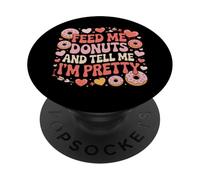 Donne-Moi des Beignets et dis-Moi Que Je suis Une Jolie gourmande PopSockets PopGrip Adhésif