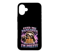 Donne-Moi des crêpes et dis-Moi Que Je suis Une Jolie paresseuse Coque pour iPhone 16 Plus