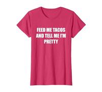 Donne-Moi des Tacos et dis-Moi Que Je suis Jolie T-Shirt, Femme, Rouge chiné, XL