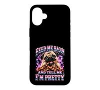 Donne-Moi du Bacon et dis-Moi Que Je suis Pretty Pug Funny Coque pour iPhone 16 Plus