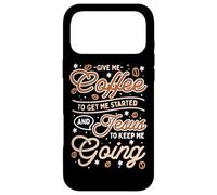 Donne-Moi du café pour me Lancer et Jésus pour Continuer Coque pour iPhone 17 Pro Max