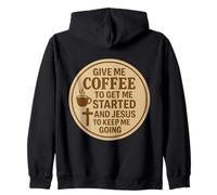 Donne-moi du café pour me lancer et Jésus pour me lancer Sweat à Capuche