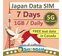 Données japonaises Uniquement Carte Sim 7 Jours |1 Go/Jour de données Internet Haut débit 5G/4G LTE|Deux opérateurs locaux Japonais, Softbank et KDDI|Carte SIM de Voyage prépayée短期帰国・短期来日最適・安心日本語サポート