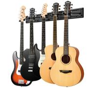 Donner 5 Support mural pour guitare Noir Support mural pour guitare avec 5 supports de guitare réglables pour guitares électriques acoustiques, basses, ukulélé folk