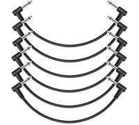 Donner Câbles Patch Guitare 30 cm pour Pédales d'Effet, Noir, Lot de 6