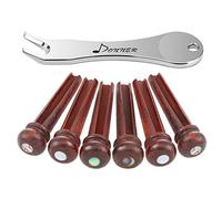 Donner Chevilles Guitare de Chevalet en Cocobolo avec Point Incrusté d'Ormeau, Goupilles de Chevalet Pièces de Rechange pour Instrument de Guitare Acoustique, 6pcs