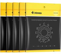 Donner Cordes pour Guitare Acoustique Folk Bronze Phosphoreux .011-.050, Lot de 5