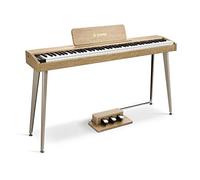 Donner DDP-60 Piano numérique 88 touches : Clavier de grande taille, toucher sensible, 8 réverbérations, enregistrement, 128 voix. Inclut trois pédales, clavier de piano électrique pour