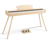 Donner DDP-80 Piano numérique, clavier de 88 touches, piano électrique complet de taille standard avec support, triple pédale, connectivité MIDI et interface casque, Couleur bois clair