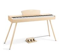 Donner DDP-80 Piano numérique, clavier de 88 touches, piano électrique complet de taille standard avec support, triple pédale, connectivité MIDI et interface casque, Couleur bois clair