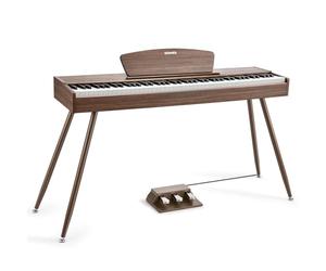 Donner DDP-80 Piano numérique, clavier de 88 touches, piano électrique complet de taille standard avec support, triple pédale, connectivité MIDI et interface casque, couleur en bois de noyer