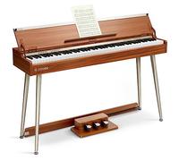 Donner DDP-80 PLUS Piano Numérique 88 Touches Lestées, Piano Électrique pour la Maison, Prise en Charge USB-MIDI et Casque, Couvercle Semi-Ouvert, Pédale Triple en Métal, Adaptateur Secteur