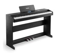 Donner DDP-95 Piano numérique pour débutants avec clavier lesté de 88 touches, piano de taille normale avec Bluetooth, enregistrement, écran LCD, 600 sonorités/rythmes, 3 modes d'apprentissage, noir