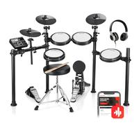 Donner DED-200 Batterie électronique avec 450 sons, connectivité USB-MIDI, tabouret, baguettes, casque, câble audio - pour Noël ou anniversaire