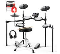 Donner DED-70 Kit de batterie électrique, pour débutants, avec coussinet en maille, chargeur portable, baguettes, casque de Noël, cadeau d'anniversaire pour enfants