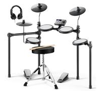 Donner DED-70 Kit de batterie électrique, pour débutants, avec coussinet en maille, chargeur portable, baguettes, casque de Noël, cadeau d'anniversaire pour enfants