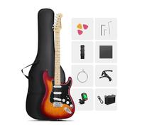 DONNER DST-80 Guitare électrique 99,1 cm pour débutant avec ampli, micro SSS classique complet avec sac de transport, accordeur, capodastre, sangle, médiators et leçons en ligne gratuites