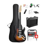 DONNER DST-80 Guitare Électrique Kit Complet pour Débutants 39” avec Amplificateur, Pickups SSS Classiques, Incluant Housse, Accordeur, Capodastre, Sangle, Plectres et Leçons en Ligne Gratuites