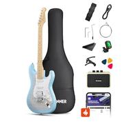 Donner DST-90 Guitare Électrique 39 Pouces, Kit Débutant Guitare Électrique avec Amplificateur, Micros HSS, Housse, Accordeur, Capodastre, Sangle, Cordes, Câble et Médiators, Plumbago Burst