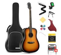 Donner Guitare Acoustique Adultes Débutant Guitare Folk 4/4 Dreadnought 41 Pouces en Epicéa et Acajou avec Sac Accordeur Corde (Sunburst)