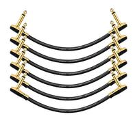 Donner Guitare Patch Câble Jack Mono 15cm, Cordons Patch Professionnel pour Pédales D'effet Guitare/Basse, Pack de 6