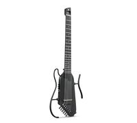 Donner HUSH C Guitare classique électro-acoustique à cordes en nylon - Guitare de voyage ultra-légère avec accordeur intégré, préampli HPS-II, prise casque et support à dégagement rapide - Noir