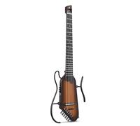 Donner HUSH C Guitare classique électro-acoustique à cordes en nylon - Guitare de voyage ultra-légère avec accordeur intégré, préampli HPS-II, prise casque et support à dégagement rapide - Sunburst