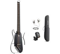 Donner HUSH-I Guitare de voyage - Guitare acoustique-électrique portable, ultra-légère et silencieuse, corps en érable avec cadres amovibles, sac de transport et accessoires