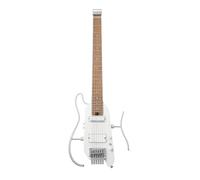 Donner HUSH X PRO Kit de guitare électrique - Guitare de voyage intelligente avec des dizaines de combinaisons prédéfinies, 7 options de simulation de tonalité, Blanc Métallique