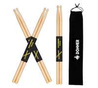 Donner Lot de 3 paires de baguettes classiques en bois d'érable avec sac de transport