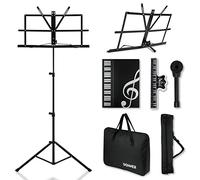 Donner Music Stand Sheet 2-in-1 Double-Usage Tabletop Book Stand DMS-2 Portable Pliant Léger Support Musique Support pour Guitare, Ukulélé, Violon Noir avec Sac