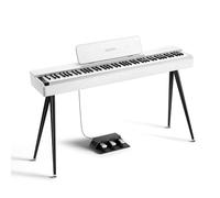 Donner OURA S100 Piano à Clavier Pondéré 88 Touches avec 3 Morceaux de Démonstration, 15 Sonorités, Bluetooth Audio/MIDI, Piano Numérique de Salon pour Débutants, Avancés, Blanc