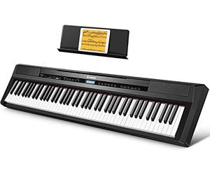 Donner Piano Numérique, Clavier de 88 Touches Lestées Taille Authentique, Action du Marteau, Numérique 88 Clavier électrique Fullsize Professionnel pour Débutant avec Pédale, 8 Voix Premium, DEP-20