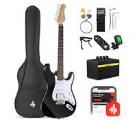 Donner Solid Kit de Guitare Électrique pleine taille 39 pouces avec amplificateur, sac, capodastre, sangle, corde, accordeur, câble et médiators (Noir, DST-100B)