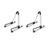 Donner Support de Guitare, réglable et pliable, support de sol en métal pour guitare acoustique, électrique, classique, basse, mandoline, banjo, ukulélé (argenté) (Lot de 2)