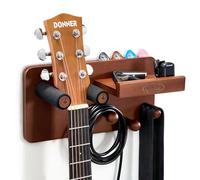 Donner Support Guitare Mural avec Porte-médiator et 3 Crochets, Porte Guitare Mural pour Guitar Acoustique, Electrique, Ukulélé, Basse
