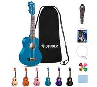 Donner Ukulélé pour Enfant Débutant Soprano Ukulélé Kit 21 pouces Adulte avec Sac Sangle Tuner, Online Leçon, Couleur Bleu