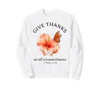 Donnez grâce à Un Joli Verset biblique chrétien en Forme de Papillon Orange Sweatshirt