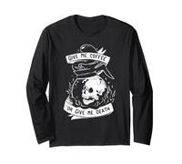 Donnez-Moi du café ou Donnez-Moi Death Skull Illustration EduEly Manche Longue