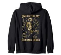 Donnez-nous ce jour notre guitare Daily Shred Funny Jesus Sweat à Capuche