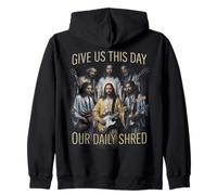 Donnez-nous ce jour notre guitare Daily Shred Funny Jesus Sweat à Capuche